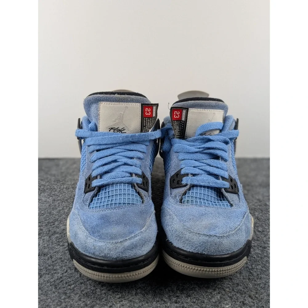 Jordan 4 Retro University Blue Size 5Y Womens Size 7 Black Tech Grey 408452-400